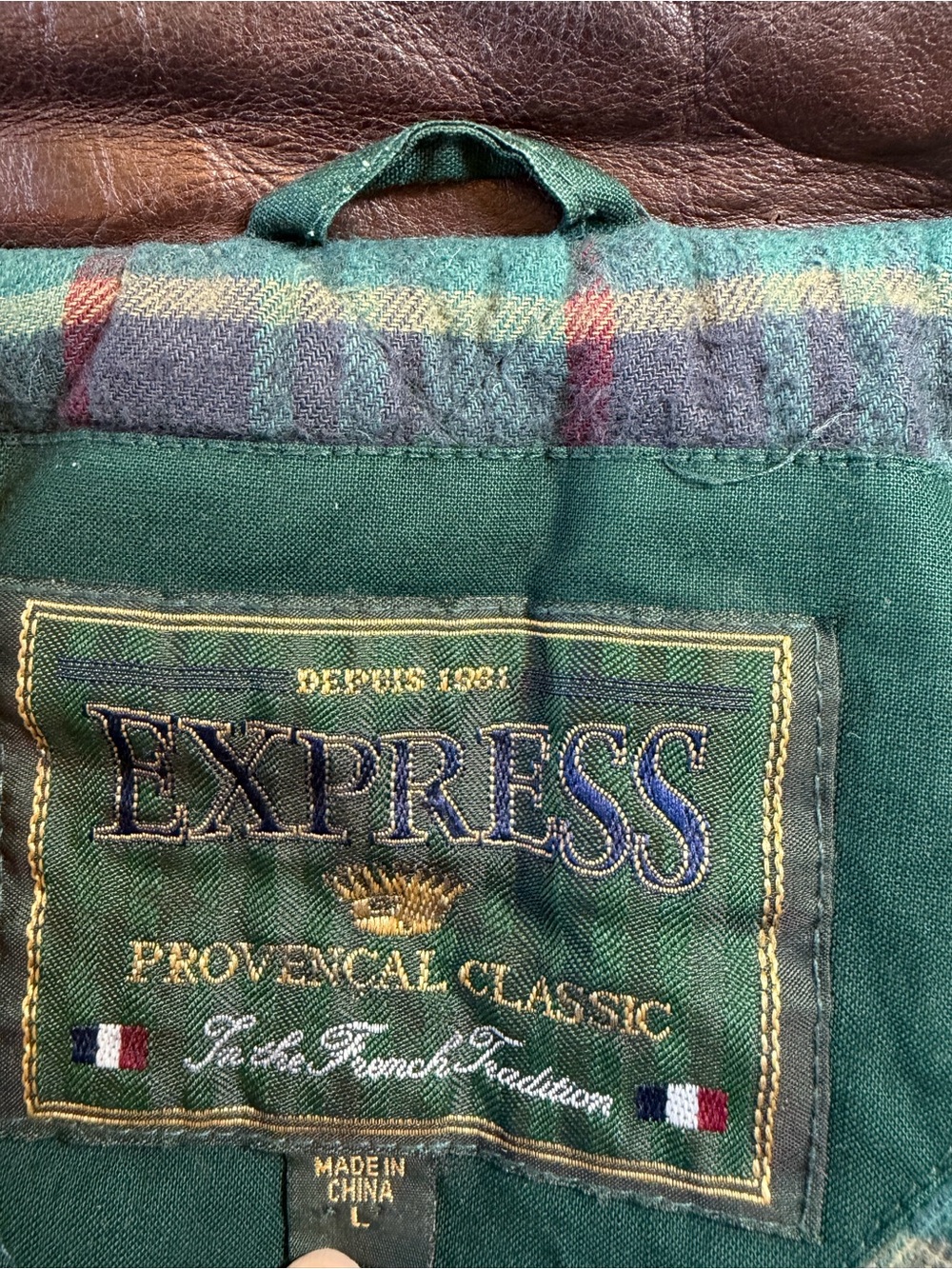 Vintage Express size large Green Provencal Classic Bag